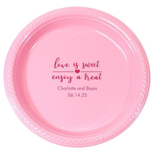 Love is Sweet Enjoy a Treat Plastic Plates